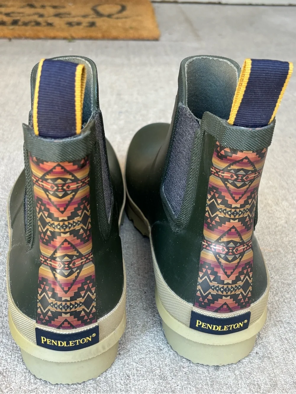 Pendleton Harding Chelsea Trapper Peak Rain Boots Waterproof Green Mens Size 12